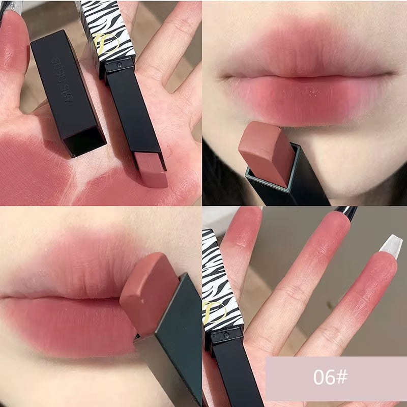 Matte Lipstick Nude Smoked Rose Lip Colour Velvety Lip Tint Solid Lipgloss Waterproof Makeup Long Lasting Cosmetic