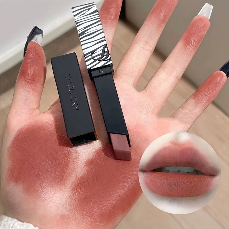Matte Lipstick Nude Smoked Rose Lip Colour Velvety Lip Tint Solid Lipgloss Waterproof Makeup Long Lasting Cosmetic