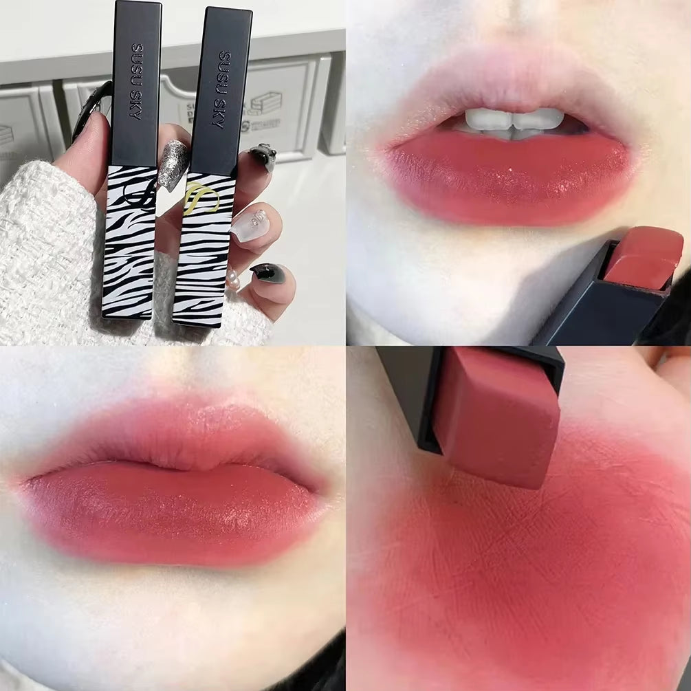 Matte Lipstick Nude Smoked Rose Lip Colour Velvety Lip Tint Solid Lipgloss Waterproof Makeup Long Lasting Cosmetic